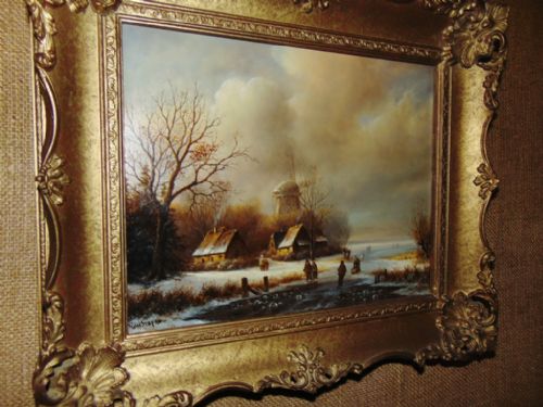 Victorian Oil on Panel. Dutch Scene. Circa 1870