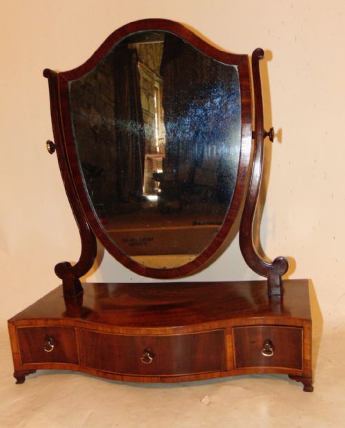 Sheraton Mahogany Dressing Mirror. Circa 1790
