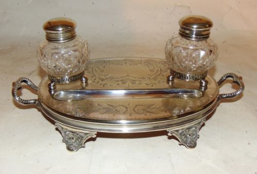 Victorian Silver Plated Inkstand. Circa 1870