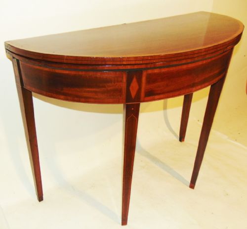 Sheraton Mahogany Demi-lune Tea Table Circa 1790