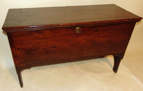 18th. Century Elm 6 Plank Coffer. Circa 1770
