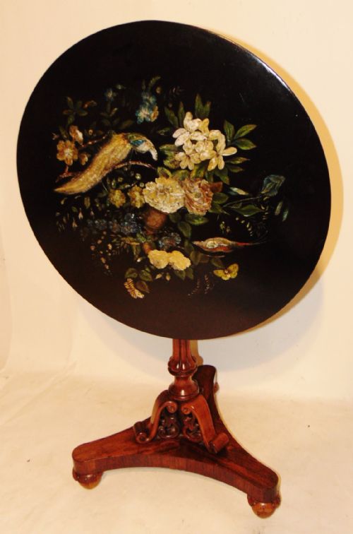 Regency Rosewood and Papier Mache Pedestal Table. Circa 1830