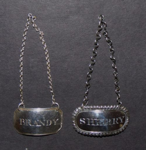 Two Georgian Silver Wine Labels. 1810-21
