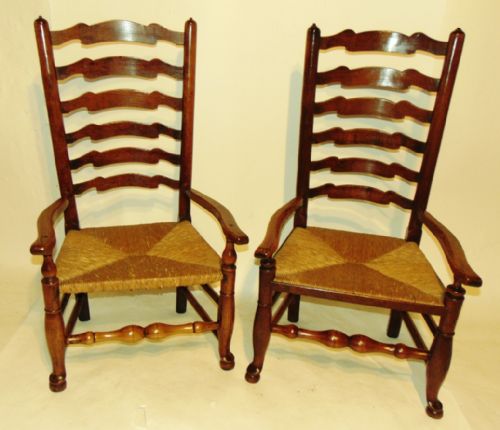 Two Similar Ladder Back Nursing Chairs Circa 1780