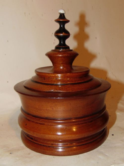 Georgian Turned Mahogany Tobacco Box. Circa 1820