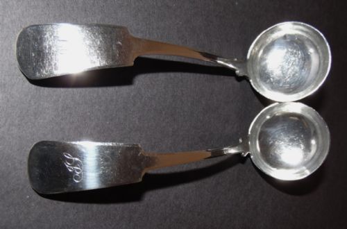 Pair Georgian Perth Silver Sauce Ladles. Circa 1825