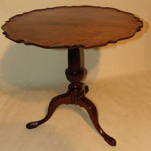 Carved Chippendale Mahogany Piecrust Tripod Table. Circa 1760