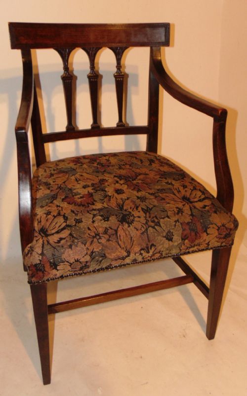 Scottish Georgian Mahogany Elbow Chair. Circa 1800