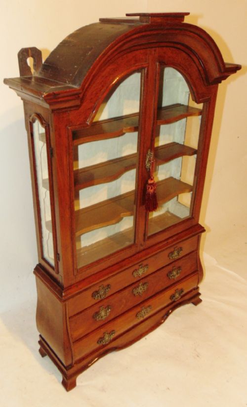 Dutch Walnut Miniature China Cabinet. Circa 1770