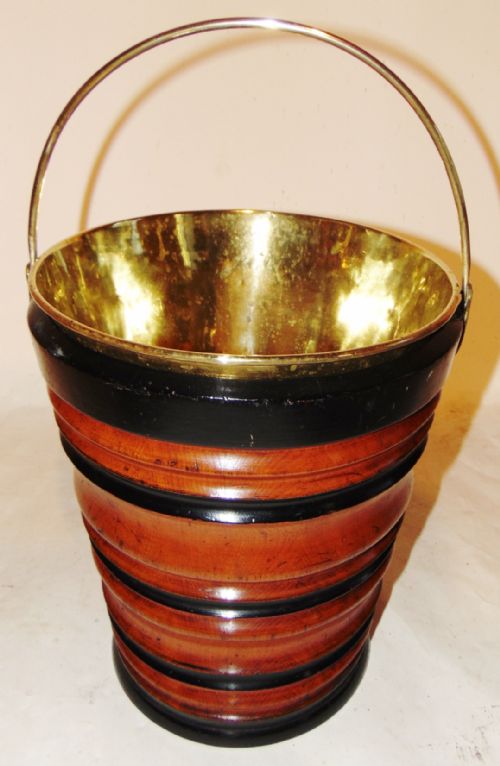 Dutch Fruitwood Turned Bucket. Circa 1810