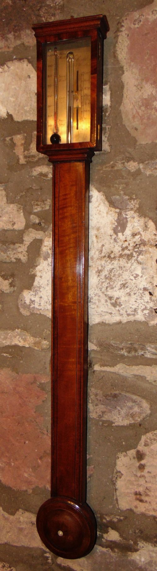 Scottish Georgian Mahogany Stick Barometer. Circa 1800