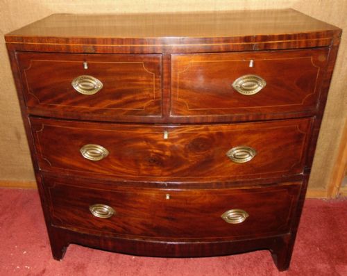 Small Georgian Mahogany Bow Chest Circa 1820
