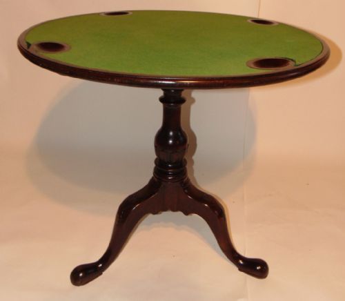 Georgian Mahogany Tripod Games Table, Circa 1760