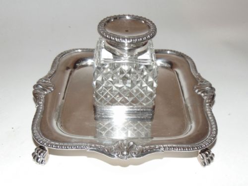 Victorian Silver Plated Inkstand. Circa 1880