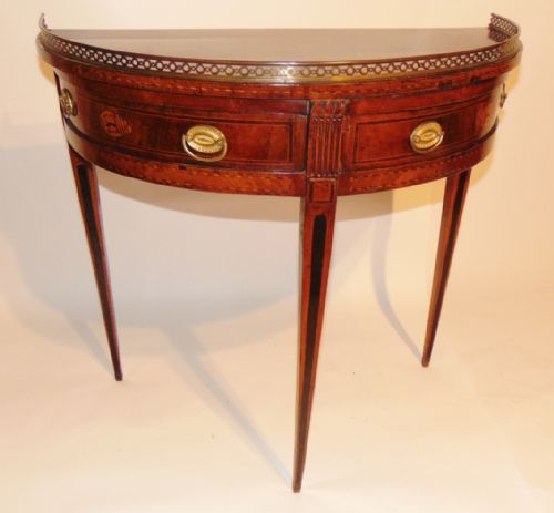 Dutch Mahogany Half Round Side Table. Circa 1800