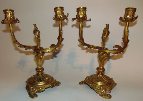 Pair Victorian Ormolu Candlebra Circa 1870