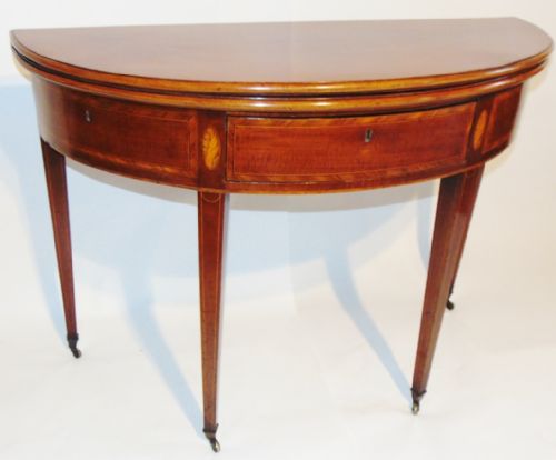 Scottish Sheraton Mahogany Demi-lune Tea Table. Circa 1795