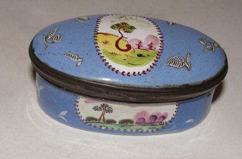 Georgian Bilston Enamel Patch Box. Circa 1780