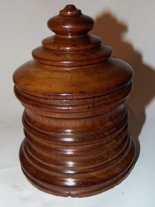 Victorian Mahogany Turned Tobacco Box. Circa 1850