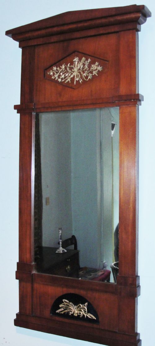 French Empire Mahogany Pier Mirror Circa 1820