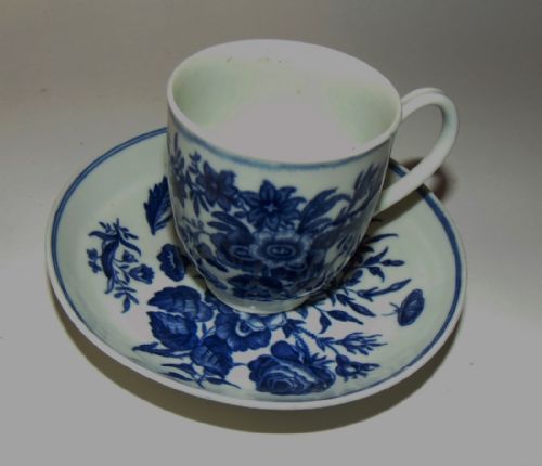 Georgian Worcester Cup and Saucer. Circa 1775