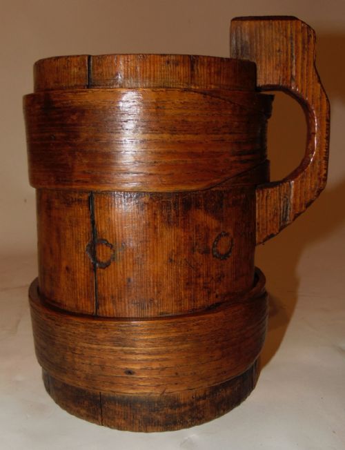 Georgian Pine Coopered Ale Mug Circa 1830