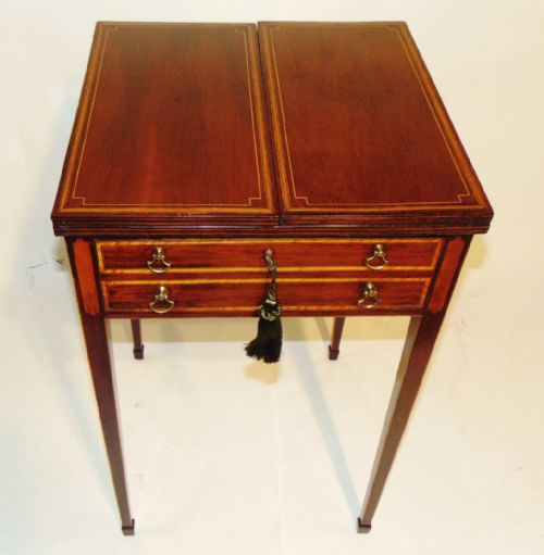 Sheraton Inlaid Mahogany Patience Table. Circa 1790