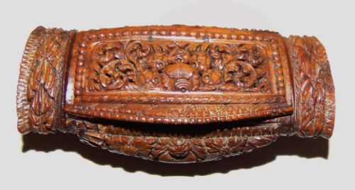 Coquilla Nut Carved Snuff Box. Circa 1840