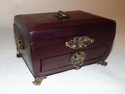 Regency Leather Bound Jewelry Box. Circa 1815