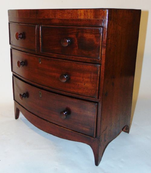 Georgian Mahogany Miniature Bow Chest Circa 1810
