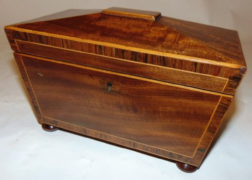 Georgian Mahogany Tea Caddy. Circa 1800