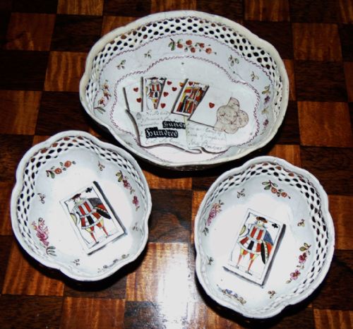 Set 3 Battersea Enamel Gaming Trays Circa 1770