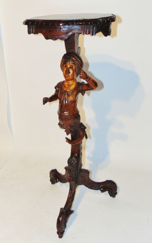 Italian Carved Limewood Torchere Circa 1850