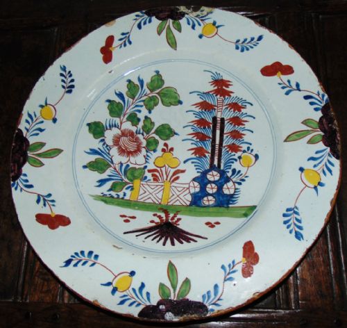 Large Bristol Delft Coloured Charger Circa 1760