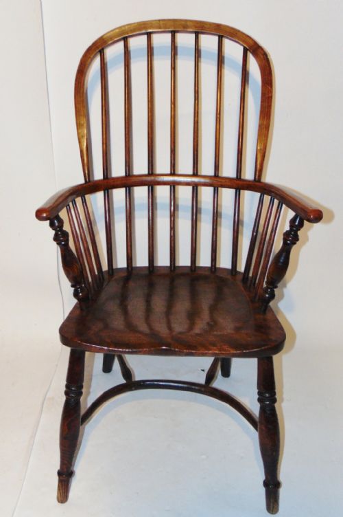 Georgian Stick Back Elm Windsor Chair Circa 1820