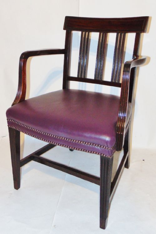 Scottish Georgian Mahogany Elbow Chair Circa 1790