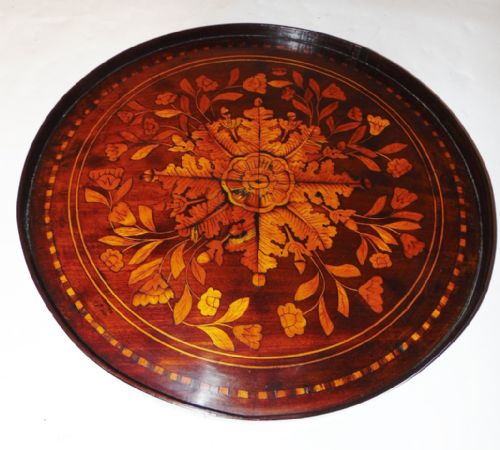 Dutch Marquetry Circular Tray Circa 1810