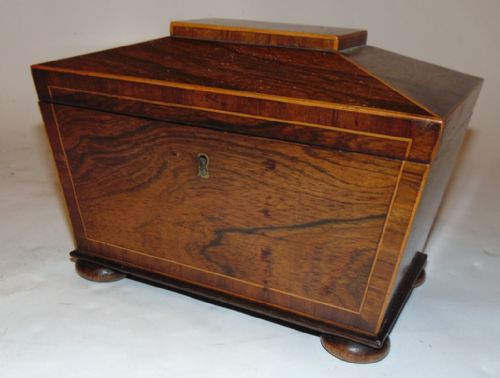 Regency Rosewood Tea Caddy Circa 1815
