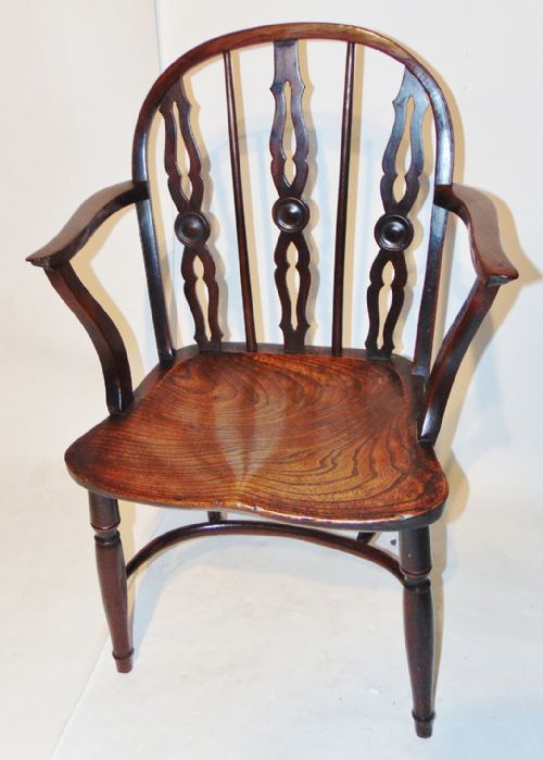 Georgian Yew-wood Windsor Elbow Chair Circa 1810