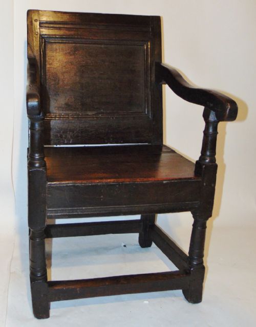 Early Oak Wainscot Arm Chair Circa 1690