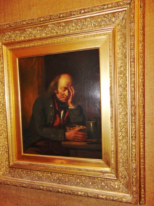 Victorian Oil. Portrait After Erskine Nicol Circa 1880