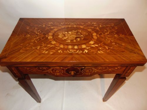 Italian Inlaid Kingwood Games Table Circa 1925