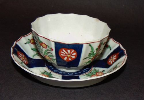 1st Period Worcester Tea Bowl and Saucer Circa 1770
