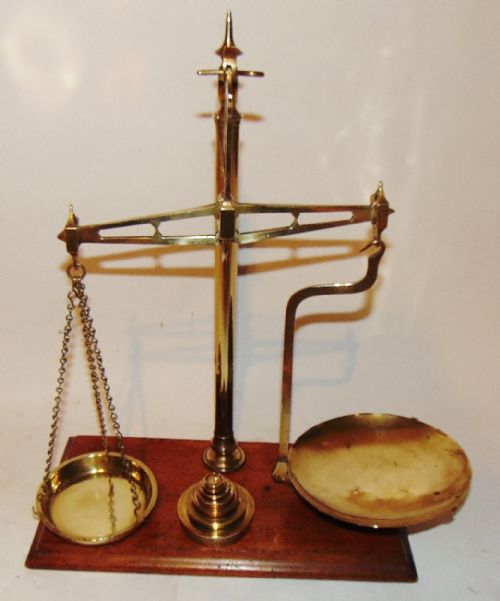 Victorian Brass Balance Scales. Circa 1860