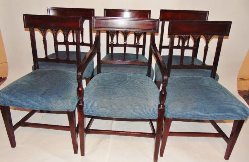 Set 6 Scottish Georgian Mahogany Dining Chairs Circa 1800