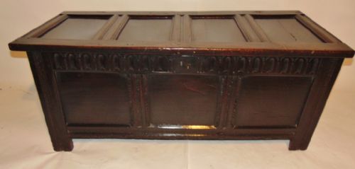 17th Century Oak Coffer Circa 1685