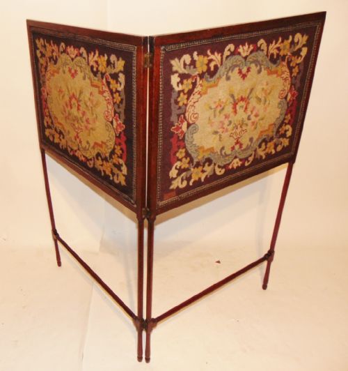 Georgian Mahogany Folding Fire Screen Circa 1775