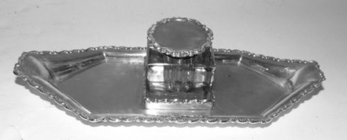 Edwardian Solid Silver Inkstand 1901