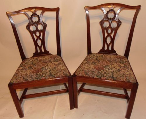 Pair George III Mahogany Chairs Circa 1765