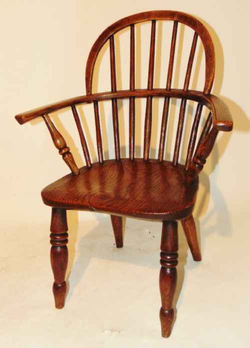 Georgian Child's Windsor Elbow Chair Circa 1830